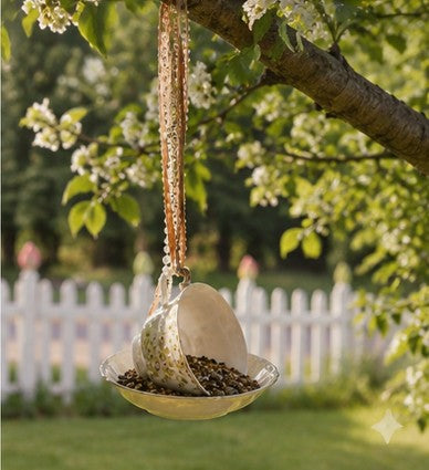 Vintage Inspired Teacup Bird Feeder 🌿☕